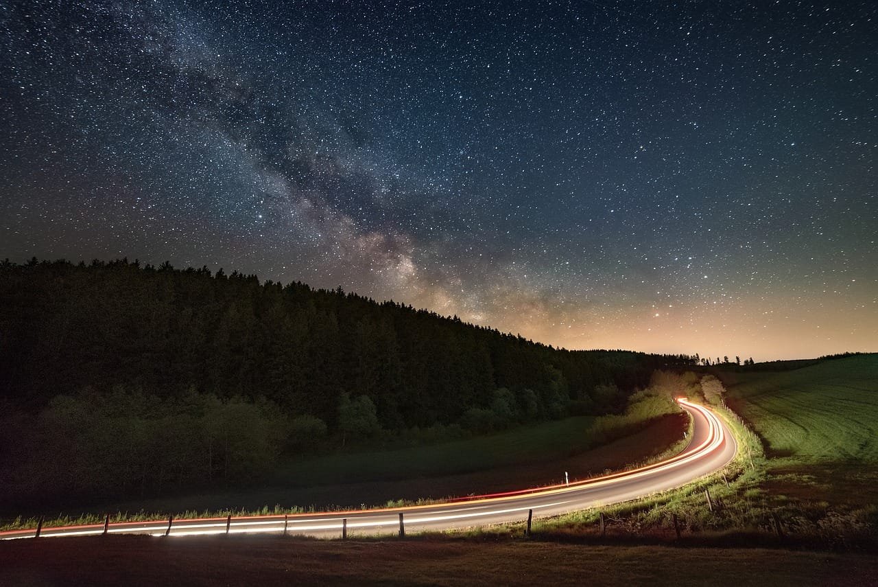 night milky way road